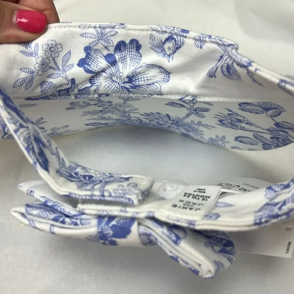 Janie and Jack 100049207 periwinkle floral toile visor NWT